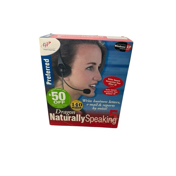 Dragon Naturally Speaking 5 Preferred- Point And Speak Headset- New- Sealed - Picture 1 of 16